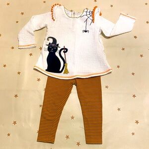 mud pie 🎃 Halloween outfit 12-18mo baby girl black car and spider top M3